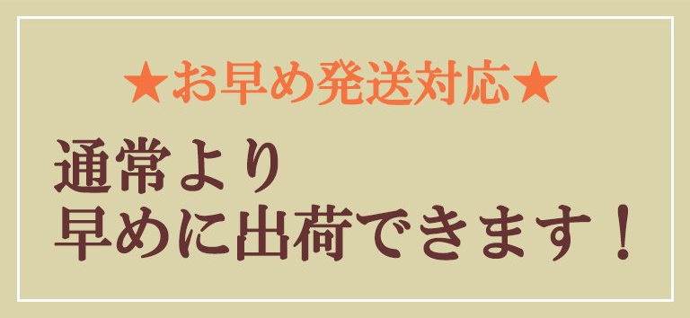 お早め発送対応