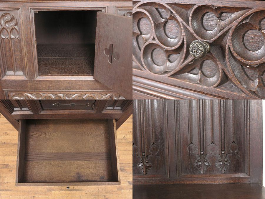 アンティーク家具　ゴシック　キャビネット　フランス