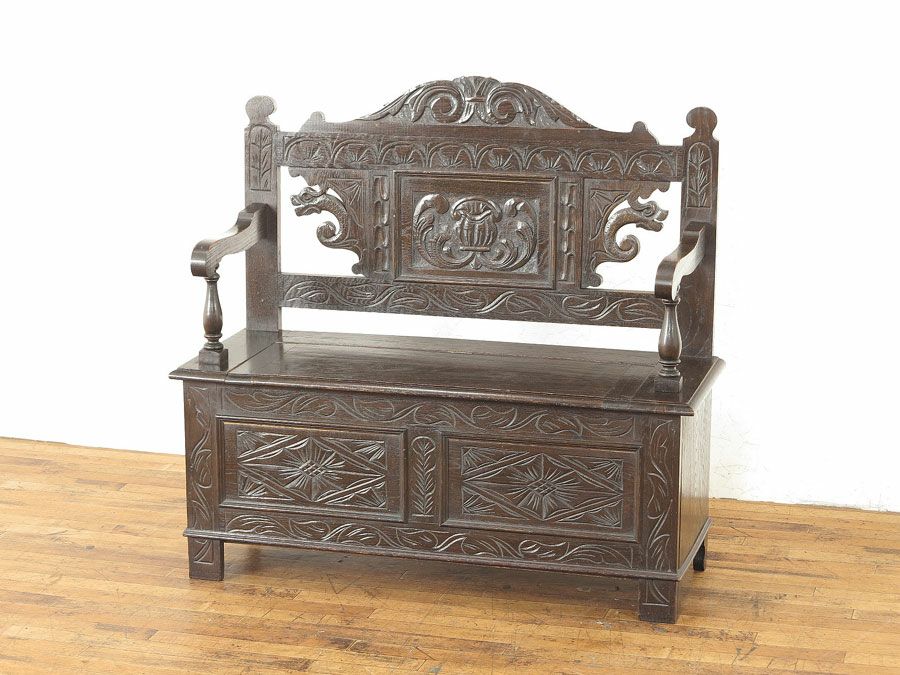 イギリスアンティーク家具　ベンチ