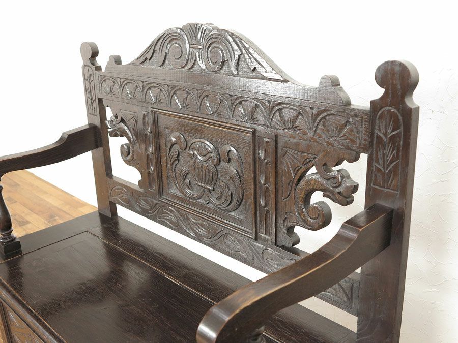 イギリスアンティーク家具　ベンチ