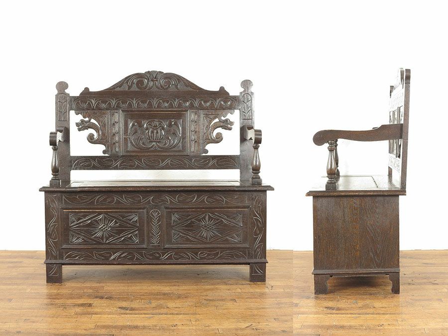 イギリスアンティーク家具　ベンチ