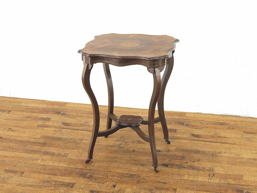 インレイも素敵なローズウッド材サイドテーブル55268