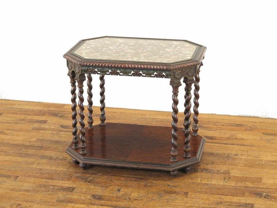 アンティーク家具　サイドテーブル　ペイント