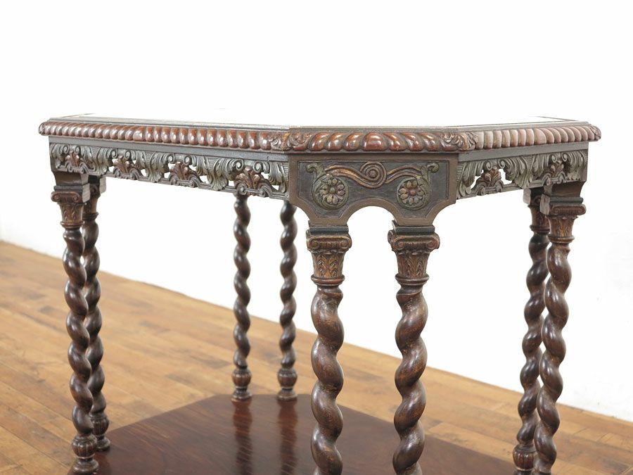 アンティーク家具　サイドテーブル　ペイント