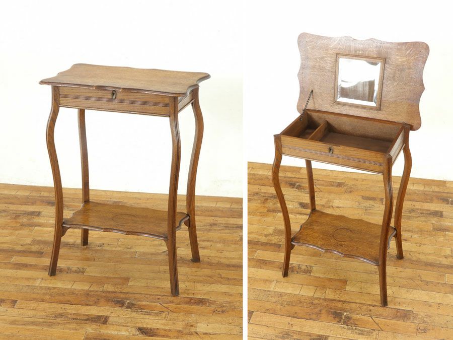 収納付きサイドテーブル　アンティークフレックス