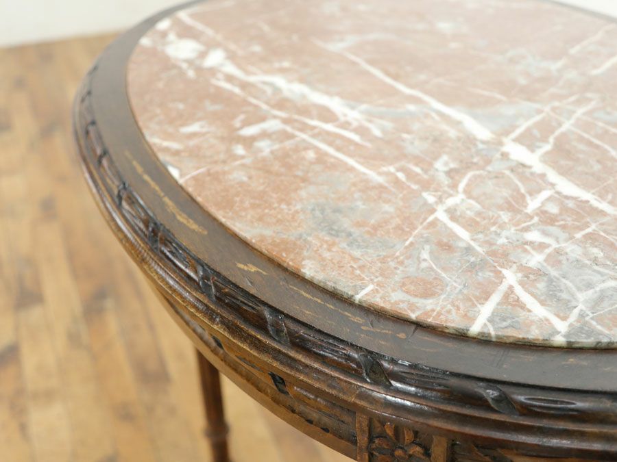 大理石天板サイドテーブル　アンティークフレックス