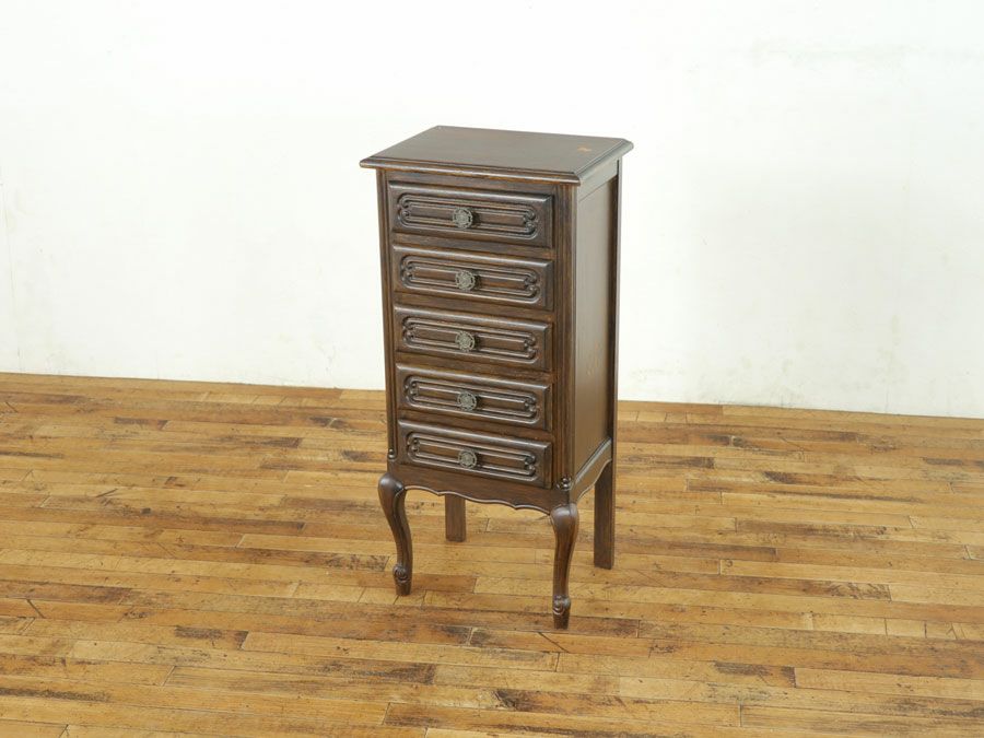 フランス猫脚スリムチェスト サイドキャビネット