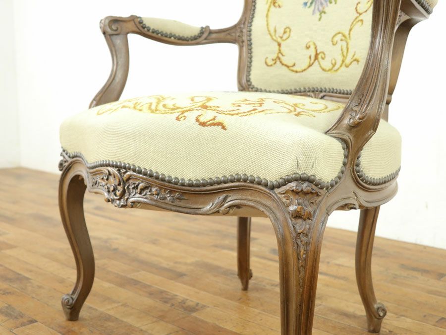 プチポワンアームチェア　アンティークフレックス