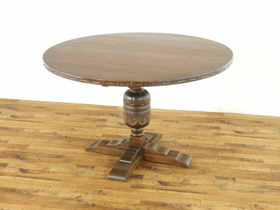 丸型天板ダイニングテーブル　アンティークフレックス