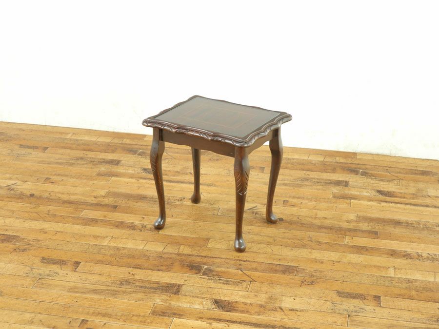 ガラストップサイドテーブル　アンティークフレックス