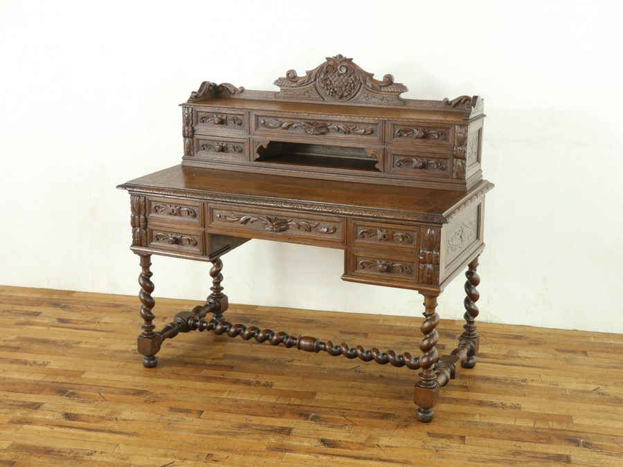 グリーンマン　アンティークデスク　仏アンティーク