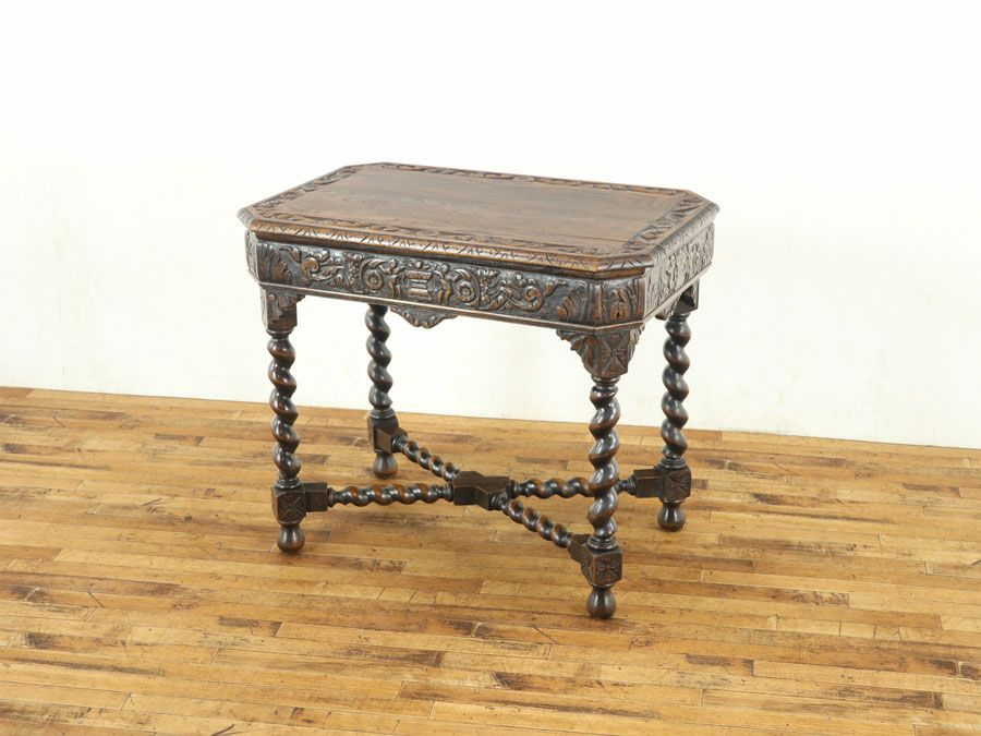 彫刻サイドテーブル　アンティークフレックス