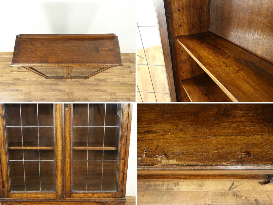 ステンドグラスも魅力 背の高い ブックケース 58089