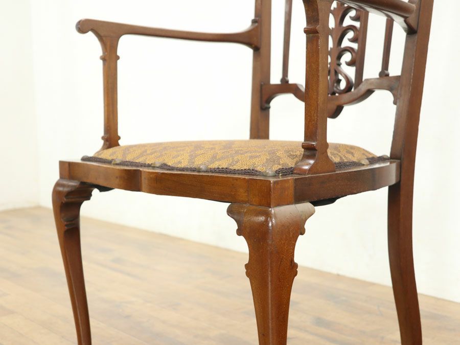 マホガニーアームチェア　アンティークフレックス