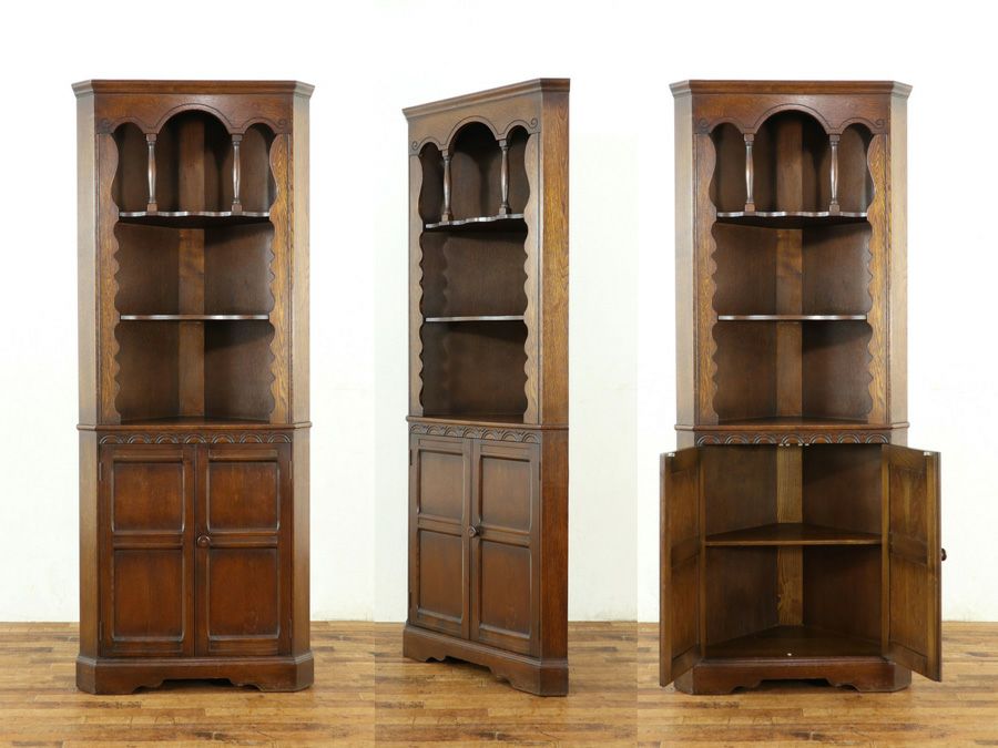 アンティーク家具 コーナーキャビネット 58538
