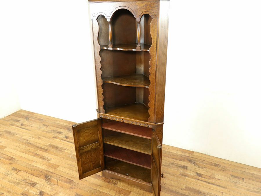アンティーク家具 コーナーキャビネット 58564