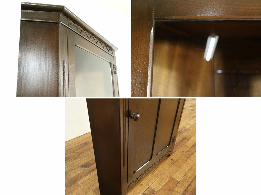 アンティーク家具 コーナーキャビネット 58574