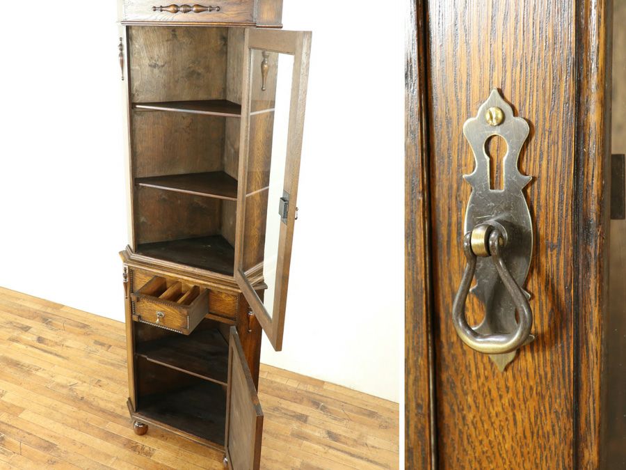 アンティーク家具 コーナーキャビネット 58727