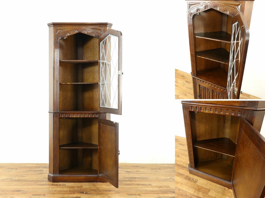アンティーク家具 コーナーキャビネット 58625