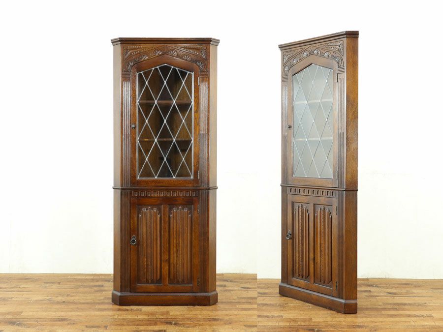 アンティーク家具 コーナーキャビネット 58625