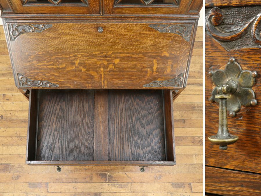 イギリスアンティーク家具 ビューローブックケース