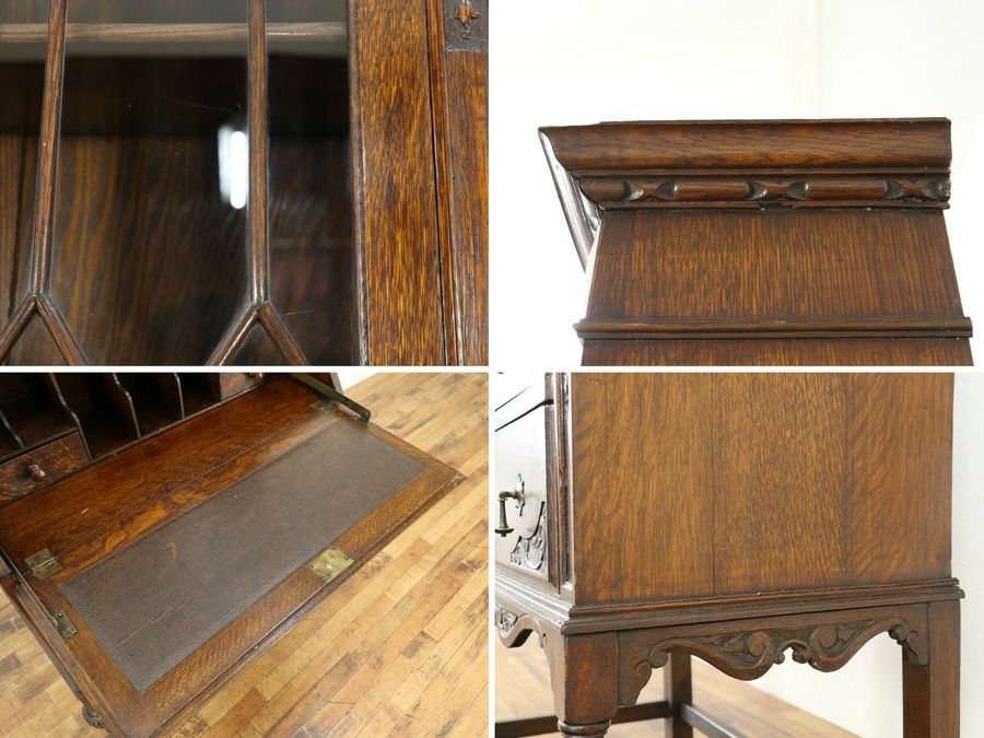 イギリスアンティーク家具 ビューローブックケース