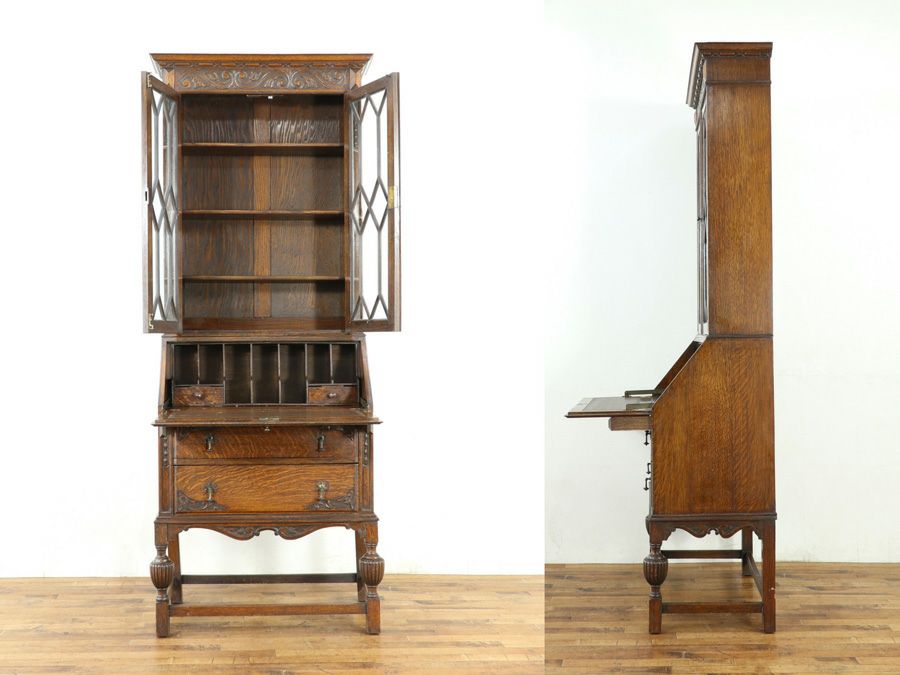 イギリスアンティーク家具 ビューローブックケース