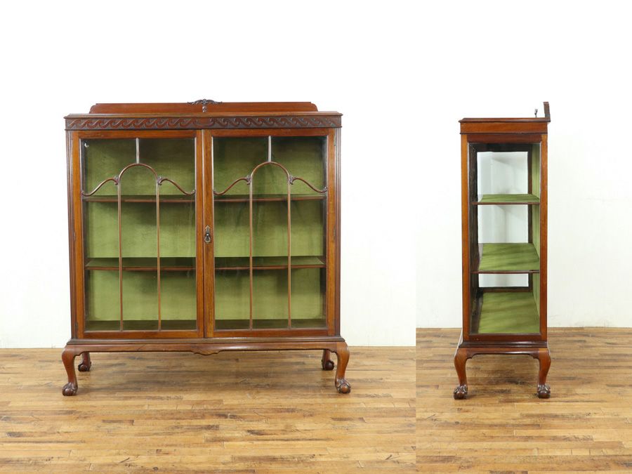 アンティーク クロス張替済ショーケース 58907