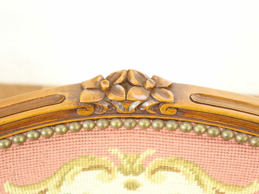 アンティーク家具 プチポワンアームチェア 64897a