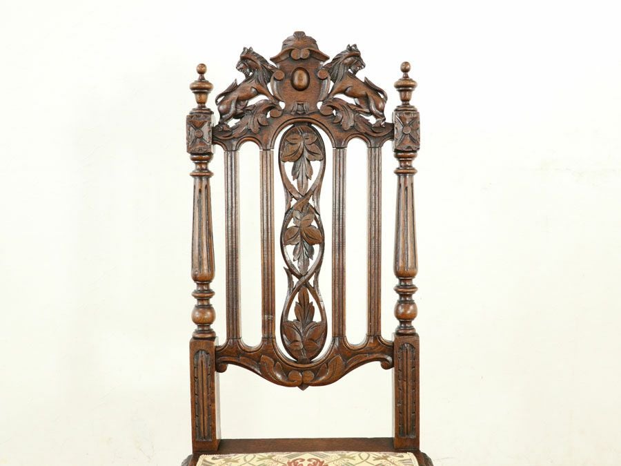 アンティーク 張替済ダイニングチェア 64928a