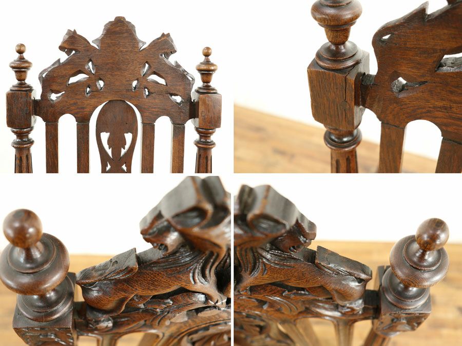 アンティーク 張替済ダイニングチェア 64928a