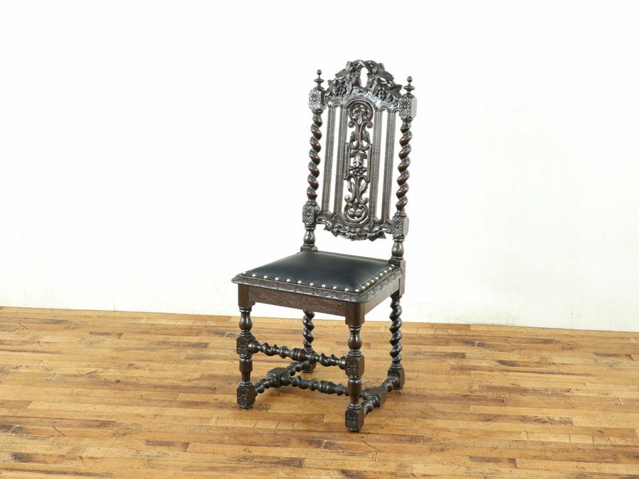 フランス アンティーク 張替済チェア 70485b