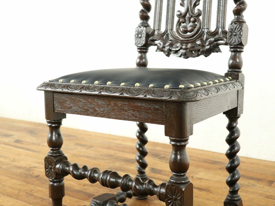 フランス アンティーク 張替済チェア 70485b