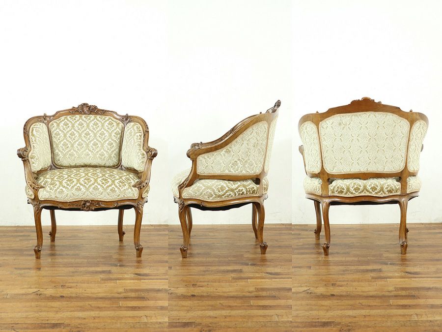 アンティーク家具 張替済アームチェア 64895b