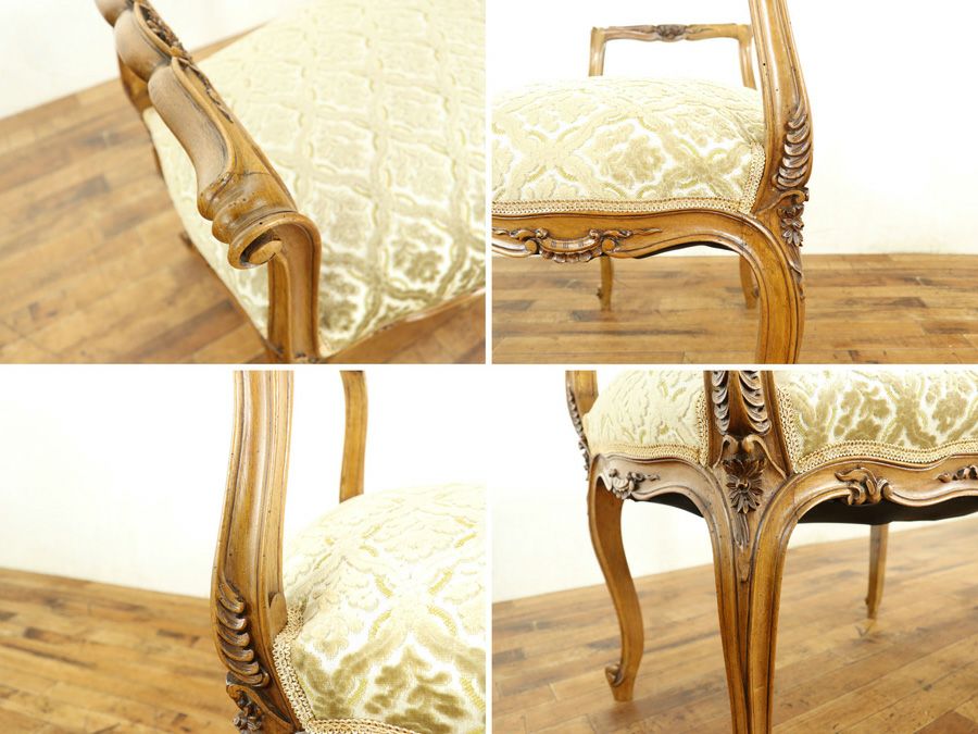 アンティーク家具 張替済スツール 64895e