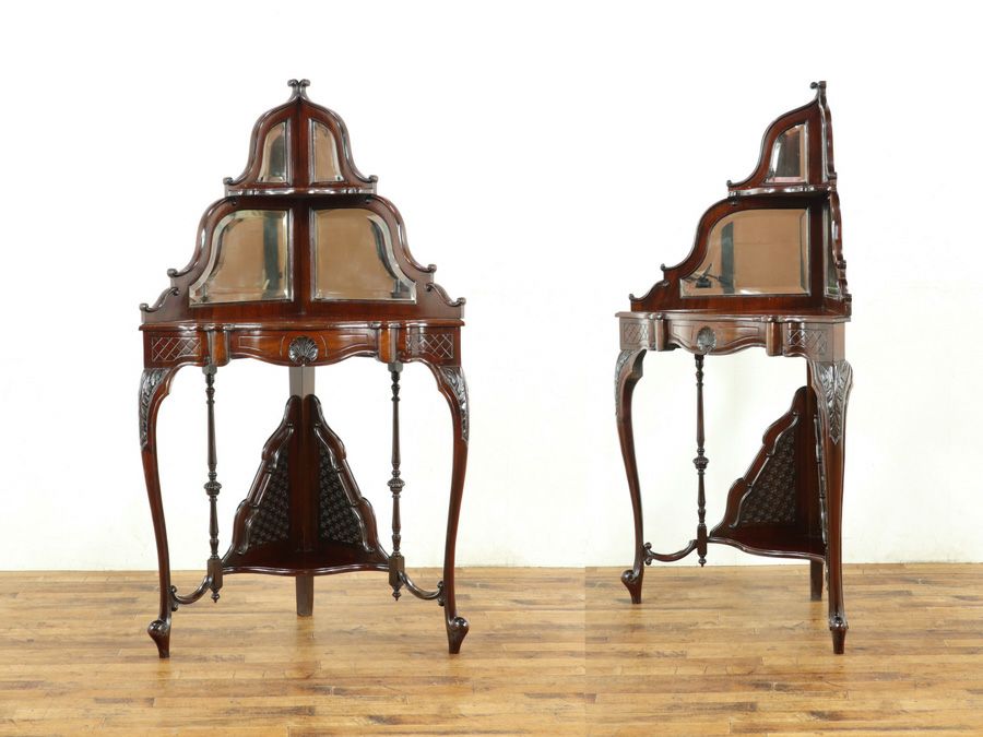 アンティーク家具 コーナーキャビネット 58889