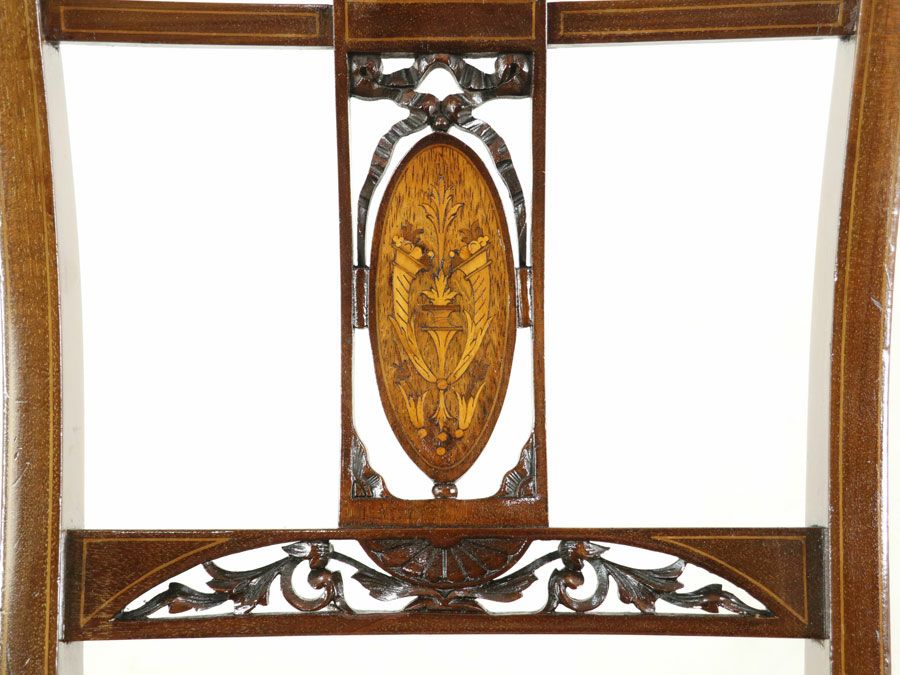 アンティーク 生地張り替え済みチェア 59088