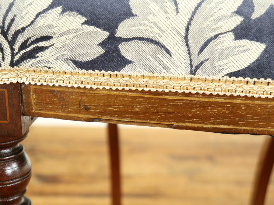 アンティーク 生地張り替え済みチェア 59088