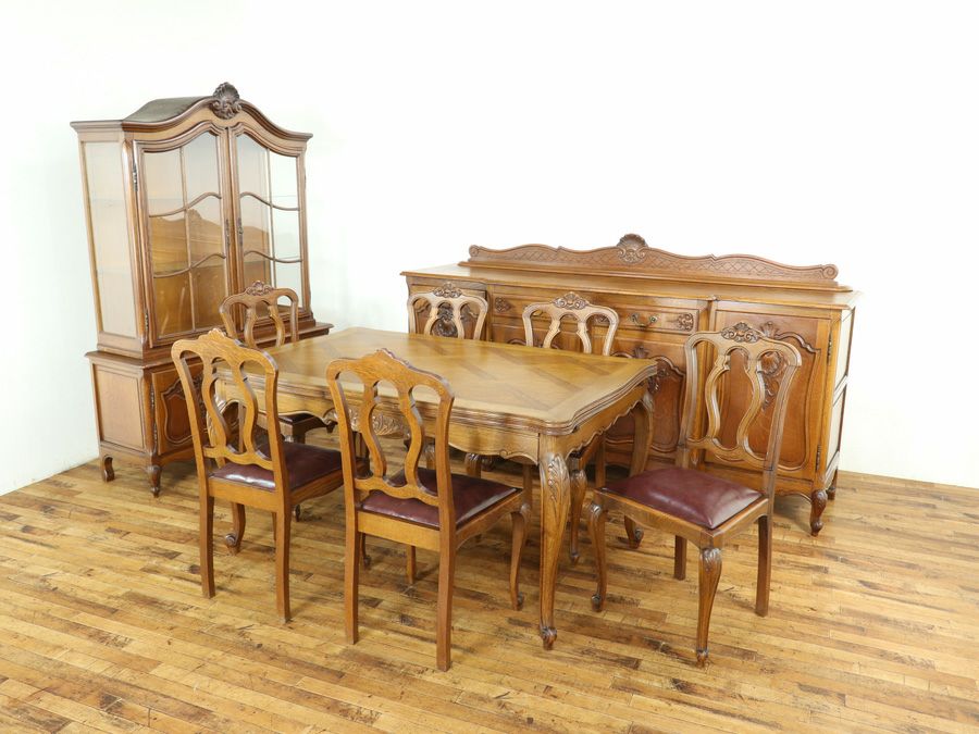 イギリスアンティーク家具　ダイニングテーブル、椅子6脚 これぞイギリスアンティーク ダイニング6点セット 57907