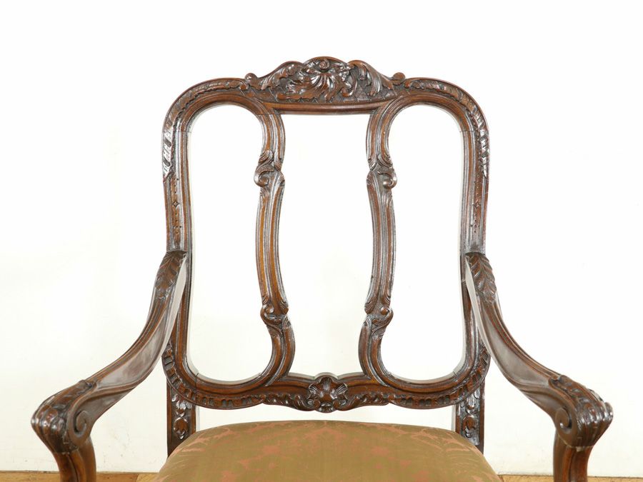 アンティーク家具張替済アームチェア 65014