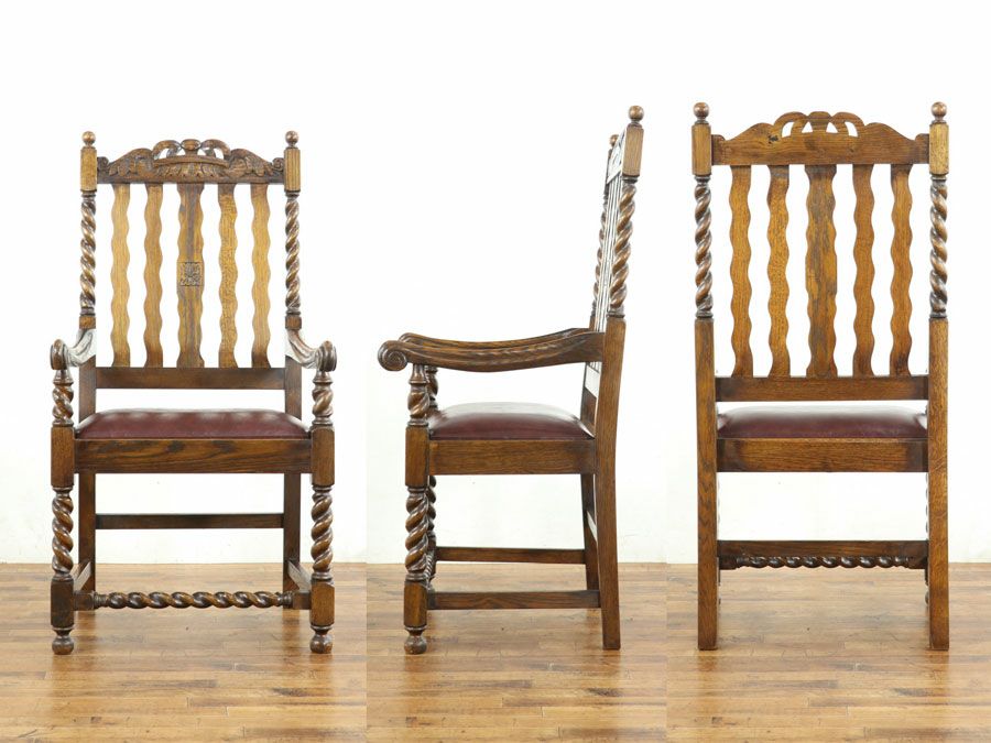 アンティーク家具張替済アームチェア 59331a