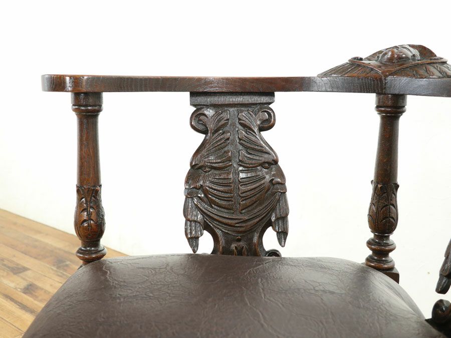 アンティーク家具張替済 コーナーチェア 65002