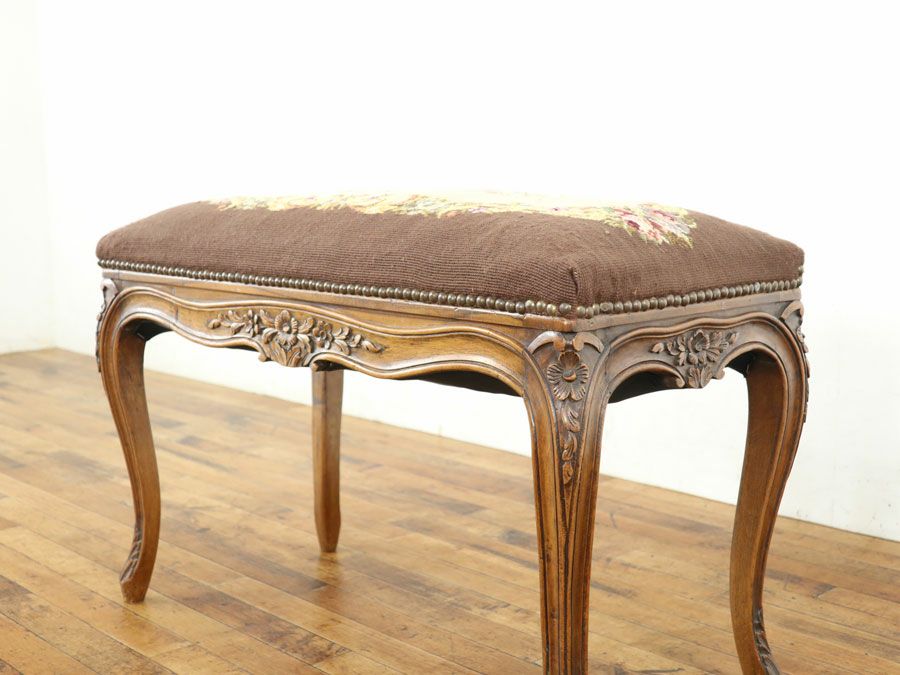 アンティーク家具プチポワン スツール 65066