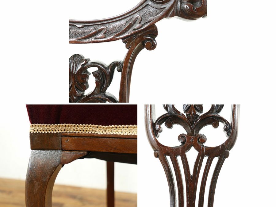 アンティーク張替済 ビクトリアンチェア 59363