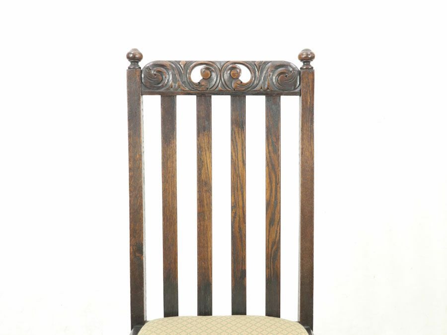 透かし彫りも魅力 張替済ダイニングチェア 59848<br>在庫2脚