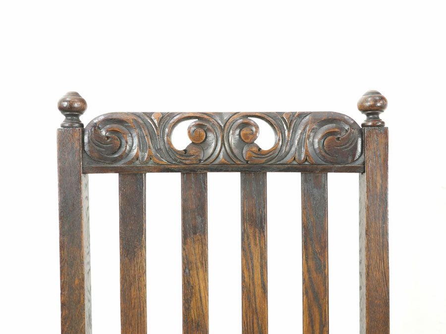 透かし彫りも魅力 張替済ダイニングチェア 59848<br>在庫2脚