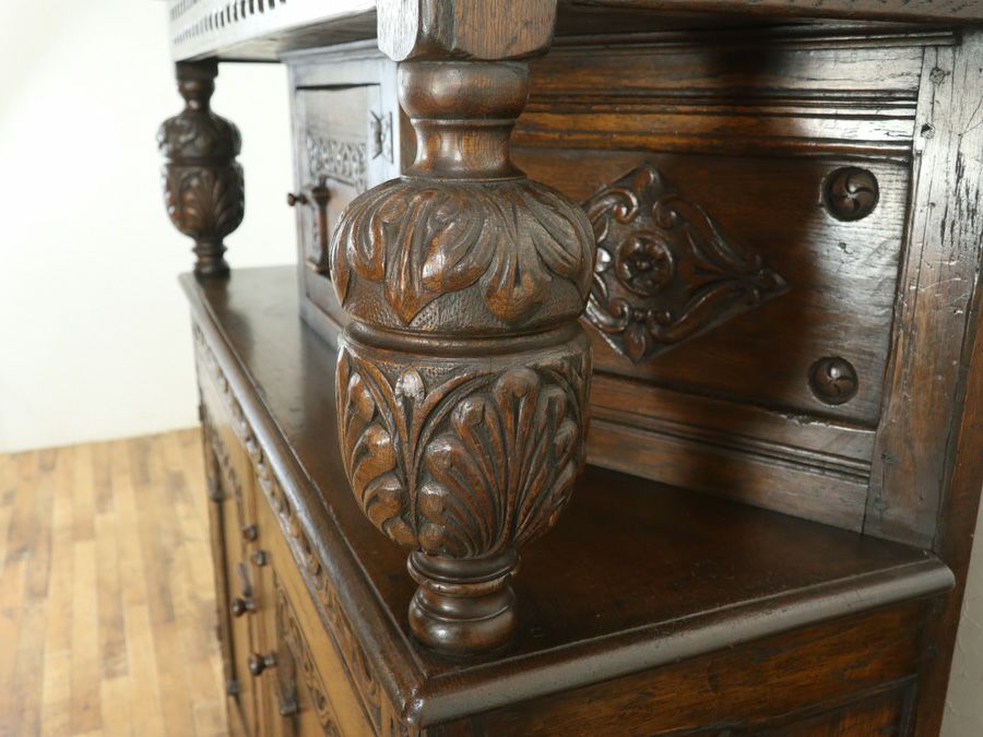 英国アンティークコートカップボード 80055