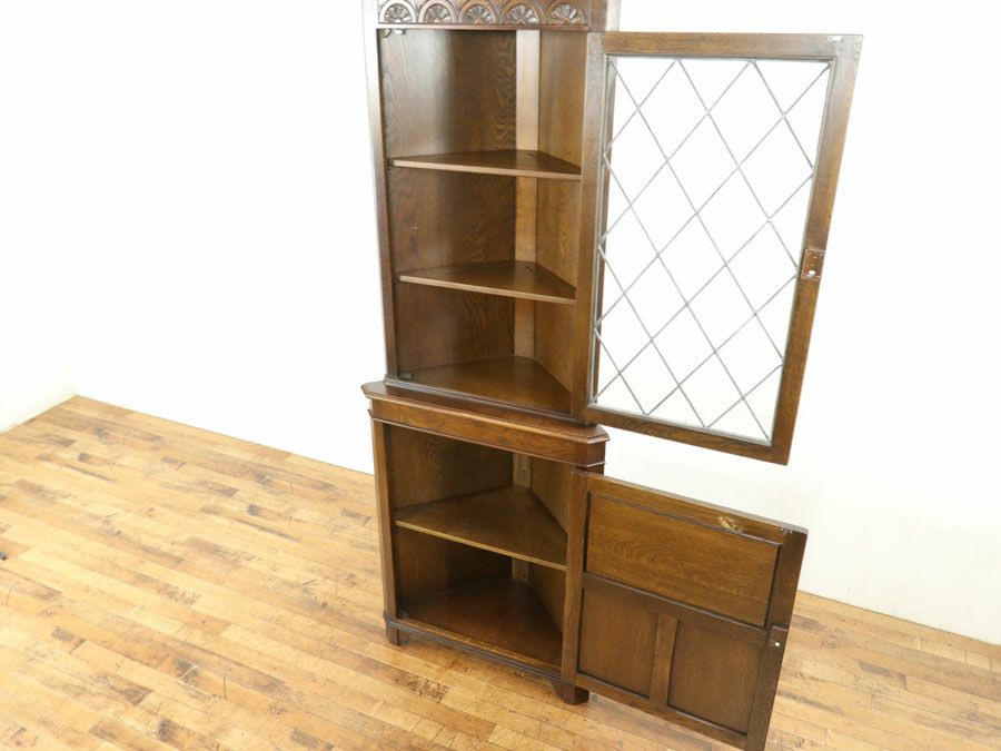 アンティーク家具コーナーキャビネット 80042