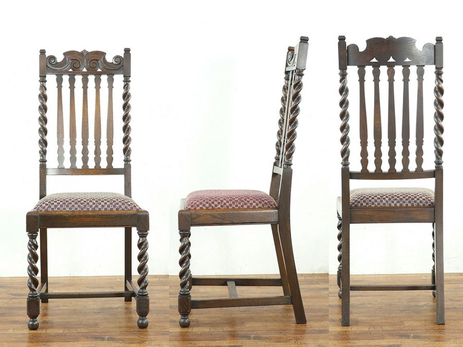 イギリスアンティーク 張替済チェア*4 80201