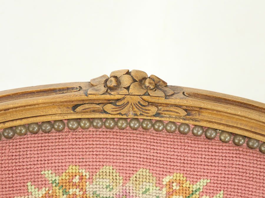 アンティーク プチポワンアームチェア 65112b